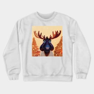 Christmas Moose in the snow Crewneck Sweatshirt